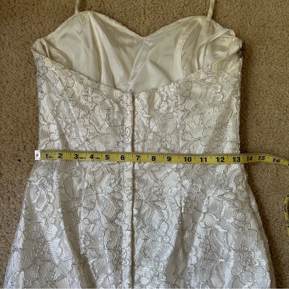 LORALIE Sweetheart Wedding Dress‎ 6 Vintage Embellish Metallic Lace Brocade Slip - Picture 11 of 17